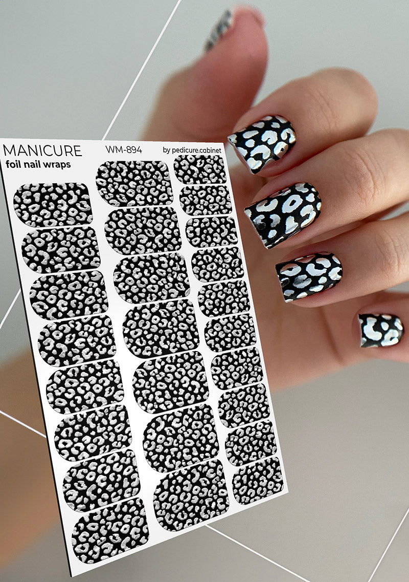 Manicure Leo. Foil silver. Nail wrap WM-894