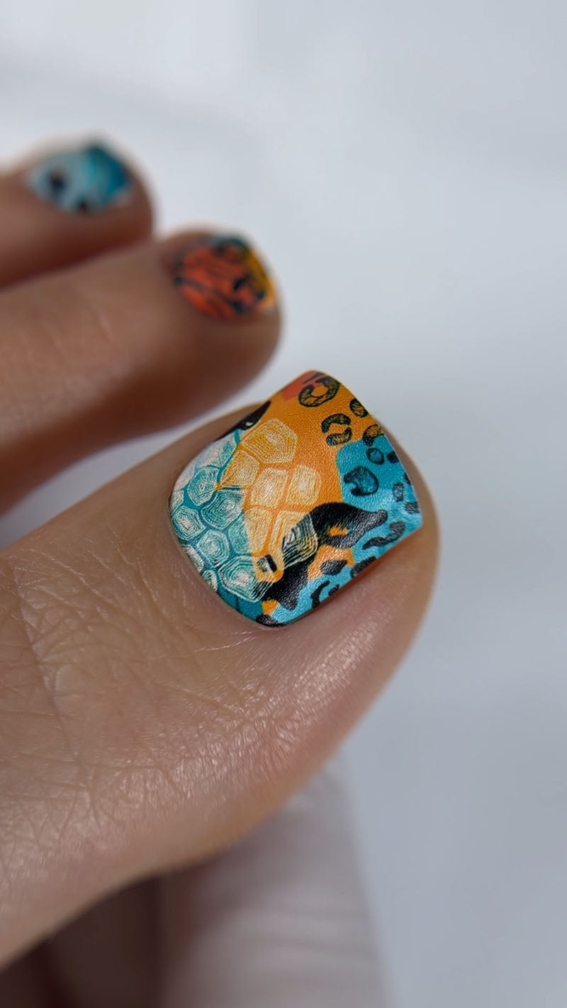 Pedicure Animal mix. Nail wraps WR-312