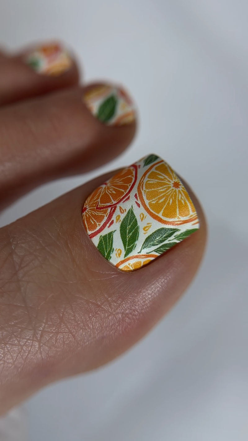 Pedicure Oranges. Nail wraps WR-383