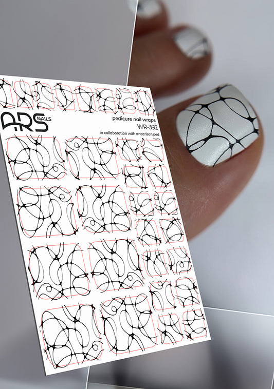 Pedicure Thin lines. Nail wraps WR-392