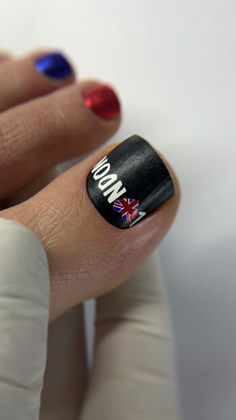Pedicure London. Color Foil. Nail wraps WR-414