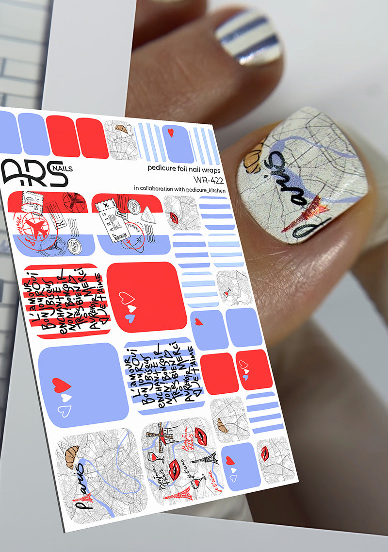 Pedicure France. Color Foil. Nail wraps WR-422