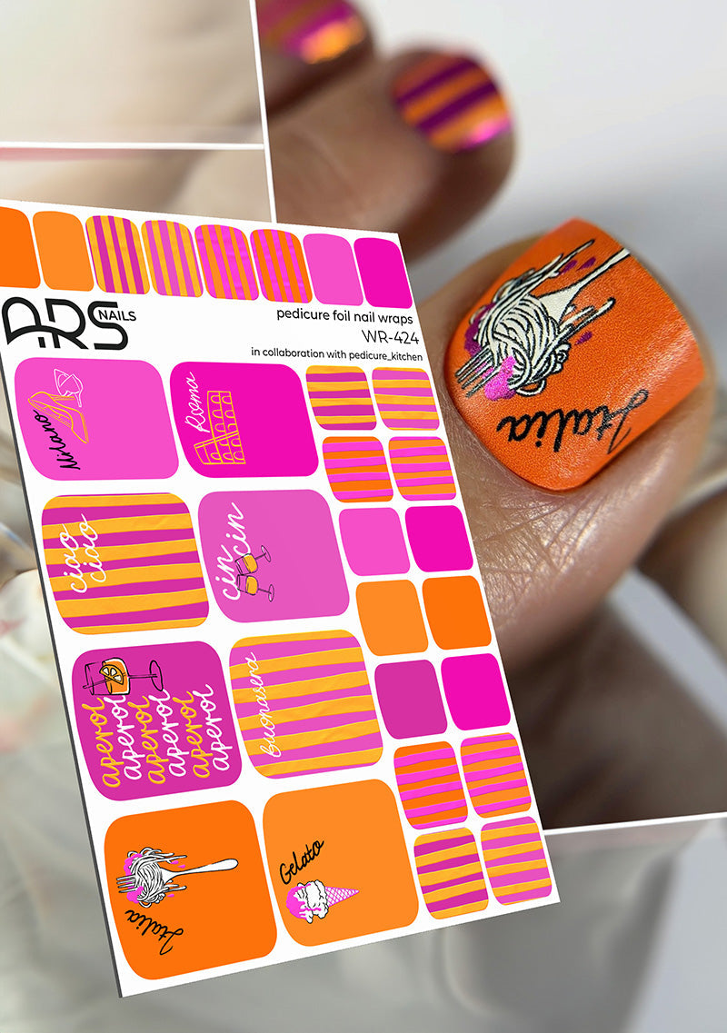 Pedicure Italy. Color Foil. Nail wraps WR-424