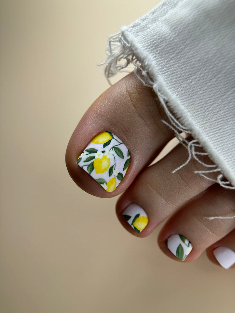 Pedicure Lemons. Nail wraps WR-484