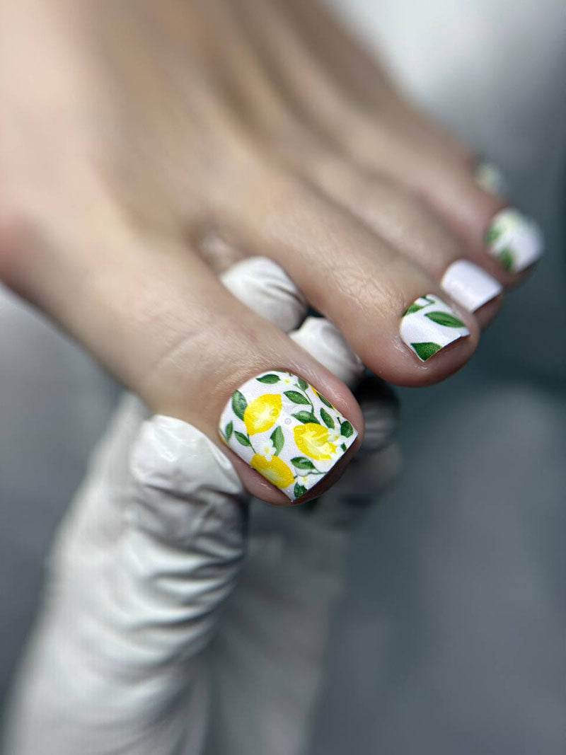 Pedicure Lemons. Nail wraps WR-484