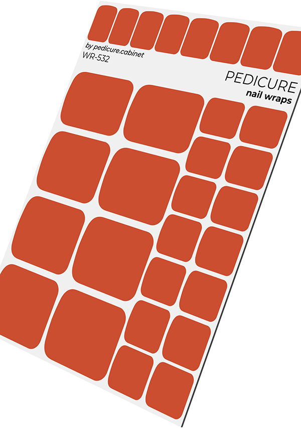 Pedicure Orange. Nail wraps WR-532