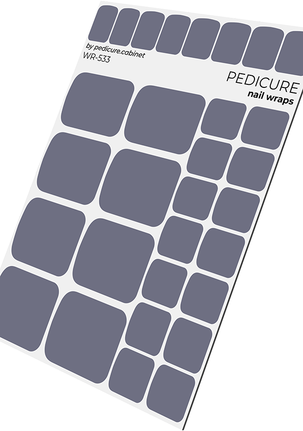 Pedicure Dusty Lilac. Nail wraps WR-533