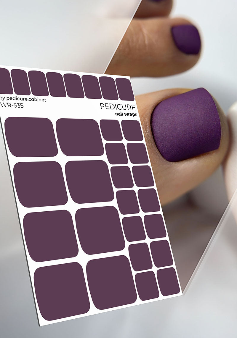 Pedicure Plum. Nail wraps WR-535