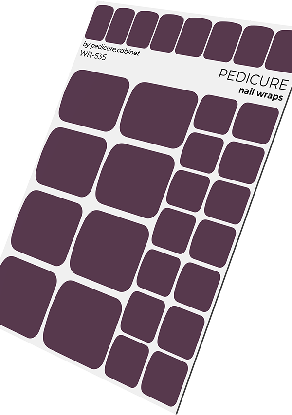 Pedicure Plum. Nail wraps WR-535