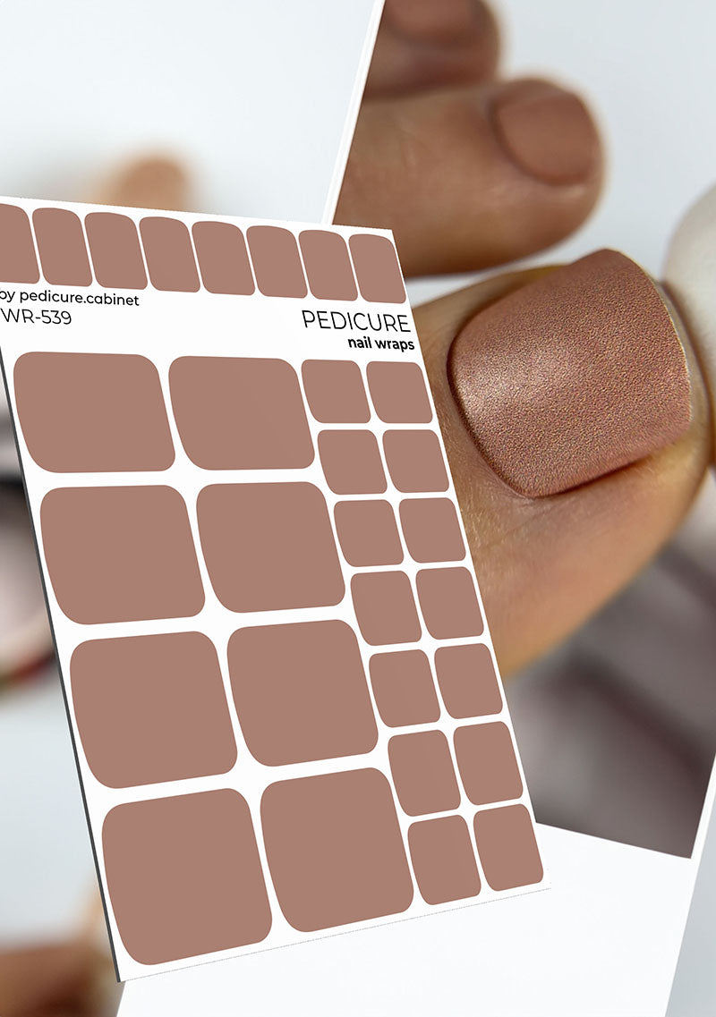 Pedicure Brown. Nail wraps WR-539