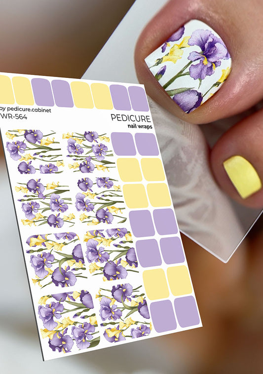 Pedicure Irises. Nail wraps WR-564