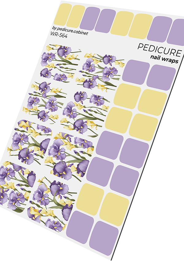 Pedicure Irises. Nail wraps WR-564