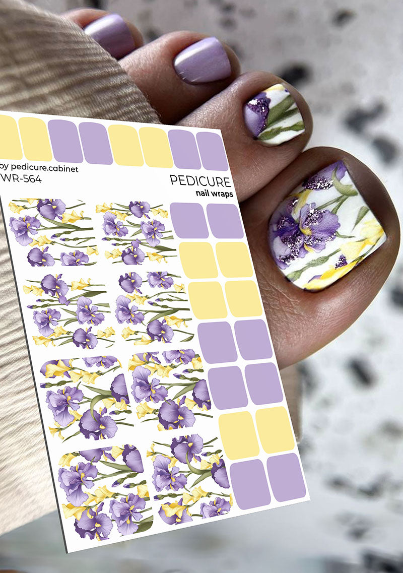 Pedicure Irises. Nail wraps WR-564
