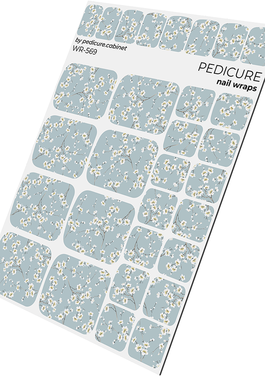 Pedicure Small Flowers. Nail wraps WR-569