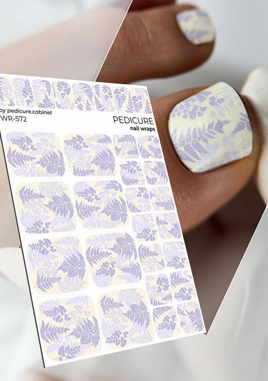 Pedicure Twigs. Lilac. Nail wraps WR-572