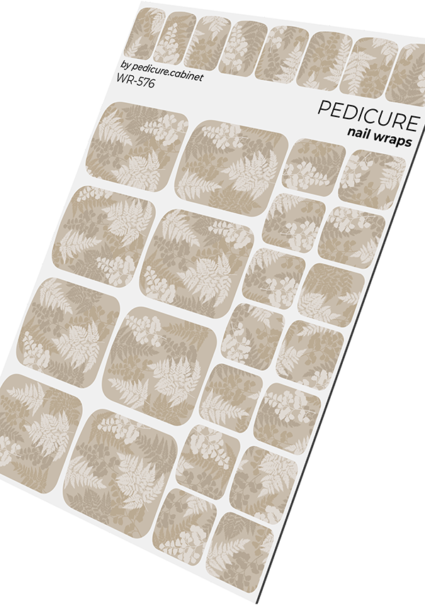 Pedicure Twigs. Beige. Nail wraps WR-576