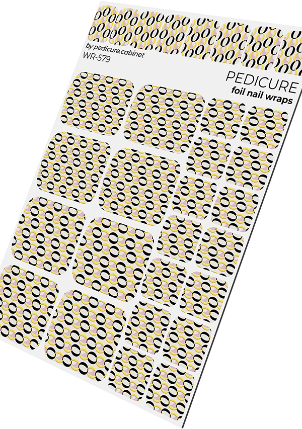 Pedicure Chains. Gold Foil. Nail wraps WR-579