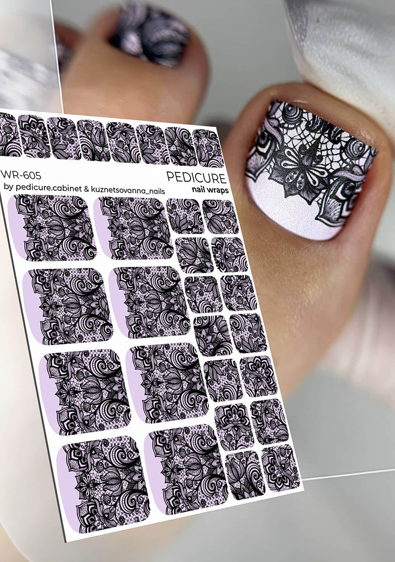 Pedicure Lace. Nail wrap WR-605