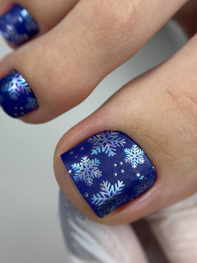 Pedicure Snowflakes. Color Foil. Nail wrap WR-611