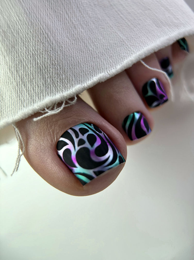 Pedicure Ornament. Colored Foil. Nail wraps WR-625