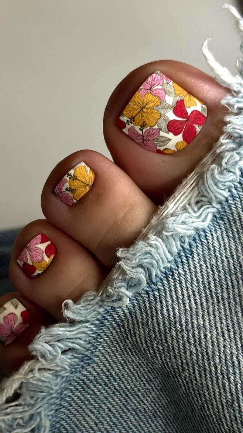 Pedicure Flowers. Nail wrap WR-634