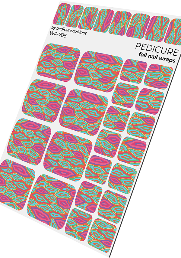 Pedicure Elongated Ovals. Gold Foil. Nail wrap WR-706