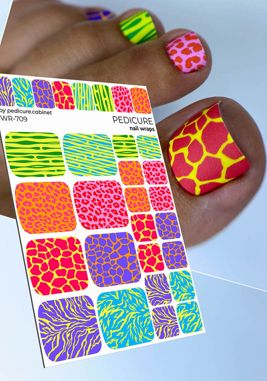 Pedicure Multicolored Mix. Nail wrap WR-709