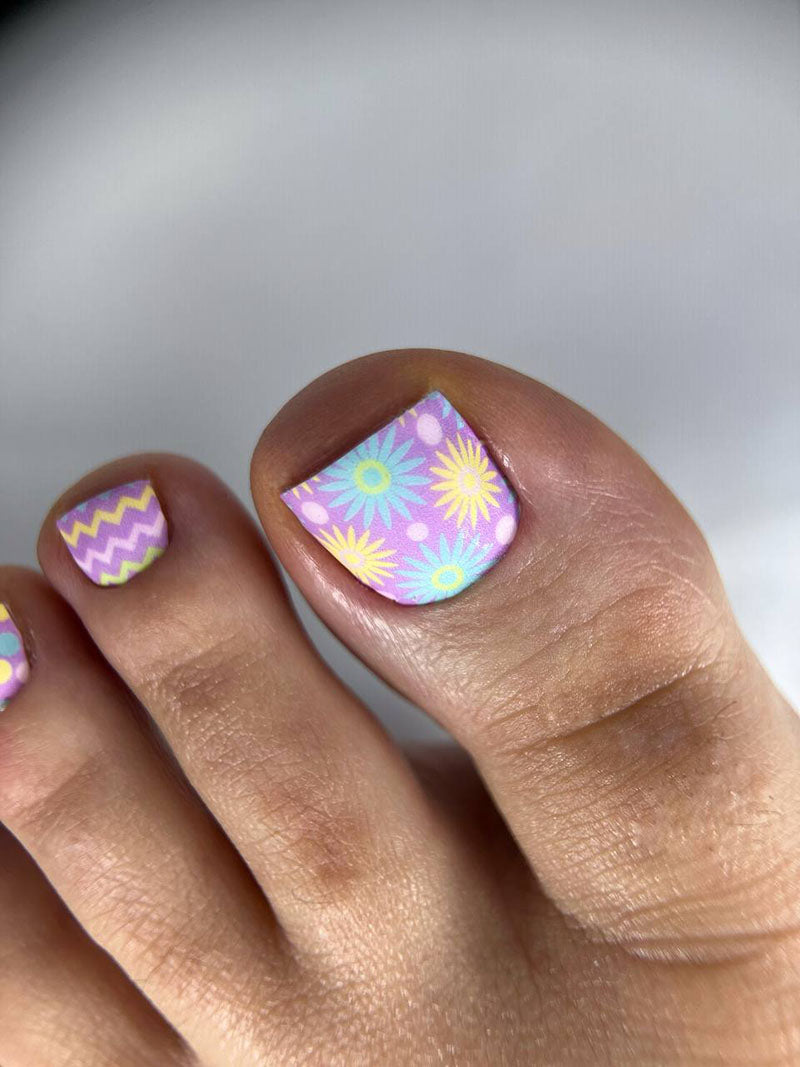 Pedicure Mix. Hearts, Circles, Flowers. Nail wrap WR-720