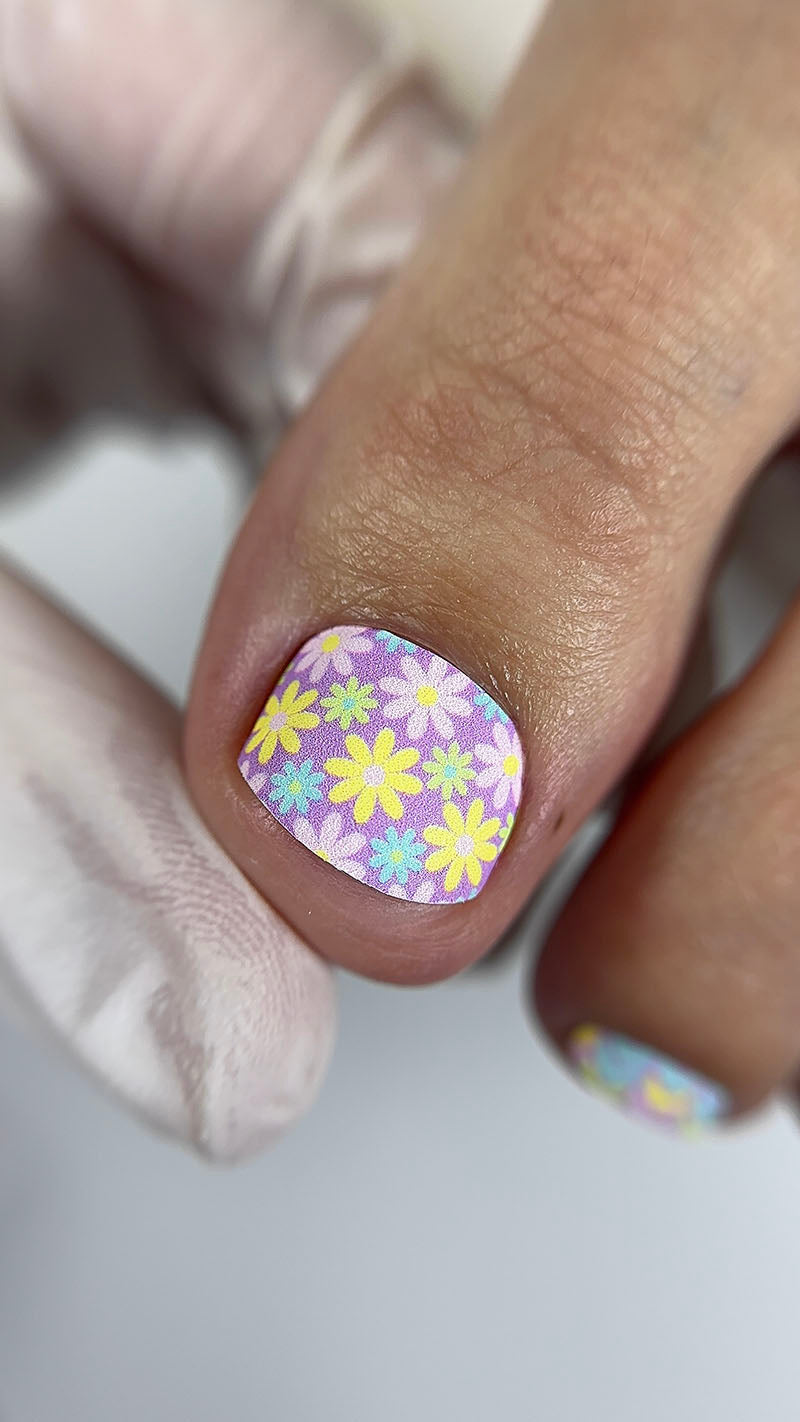 Pedicure Mix. Hearts, Circles, Flowers. Nail wrap WR-720