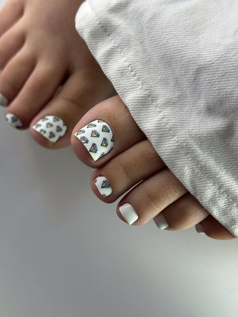 Pedicure Diamonds. Foil gold. Nail wrap WR-746