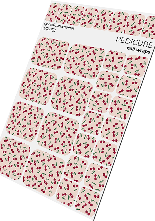 Pedicure Cherry. Nail wrap WR-751