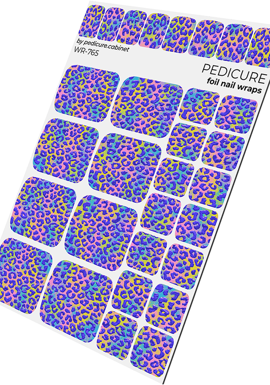 Pedicure Leo. Colored foil. Nail wrap WR-765