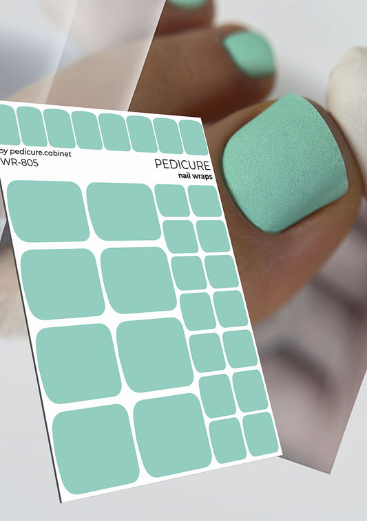 Pedicure Mint. Nail wrap WR-805