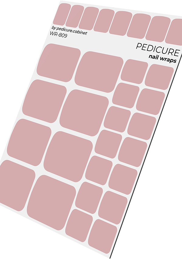 Pedicure Dusty pink light. Nail wrap WR-809