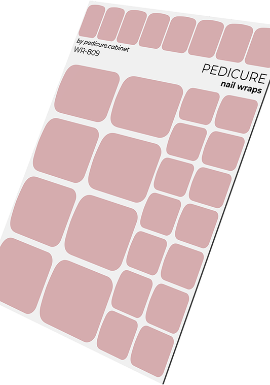 Pedicure Dusty pink light. Nail wrap WR-809