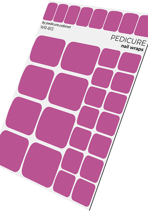 Pedicure Pink dark. Nail wrap WR-813