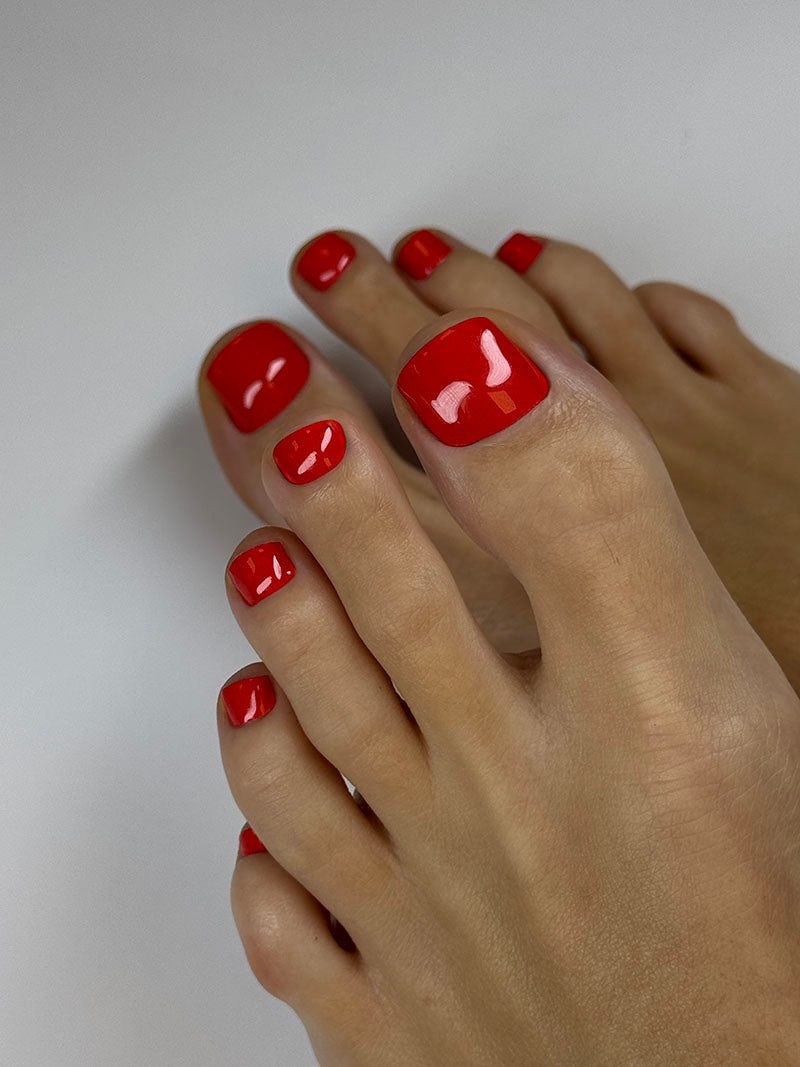 Pedicure Red dark. Nail wrap WR-817