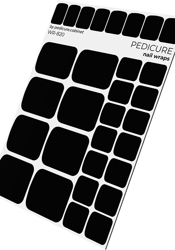 Pedicure Black. Nail wrap WR-820