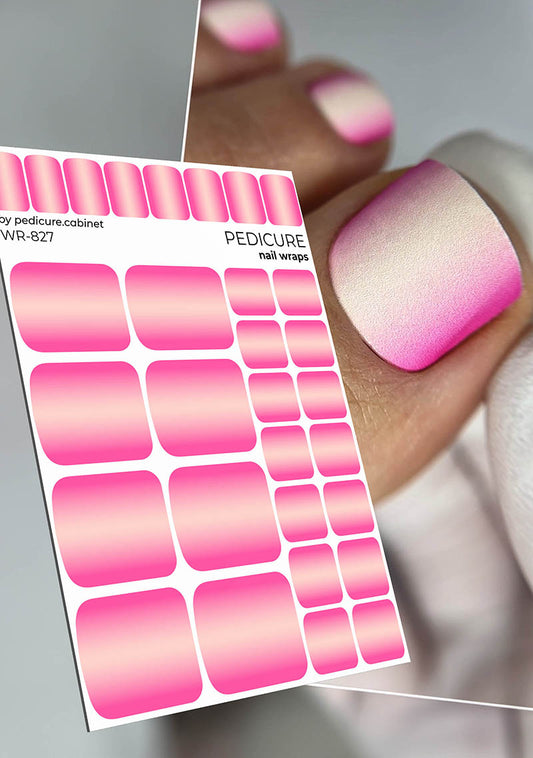 Pedicure Gradient. Pink beige. Nail wrap WR-827