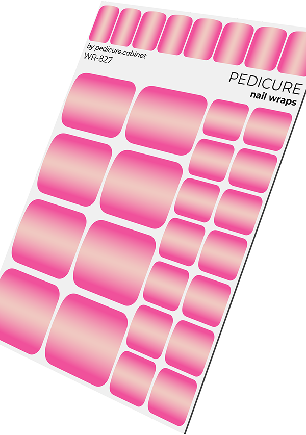 Pedicure Gradient. Pink beige. Nail wrap WR-827