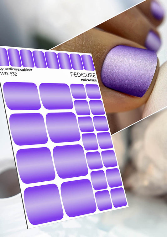 Pedicure Gradient. Lilac. Nail wrap WR-832