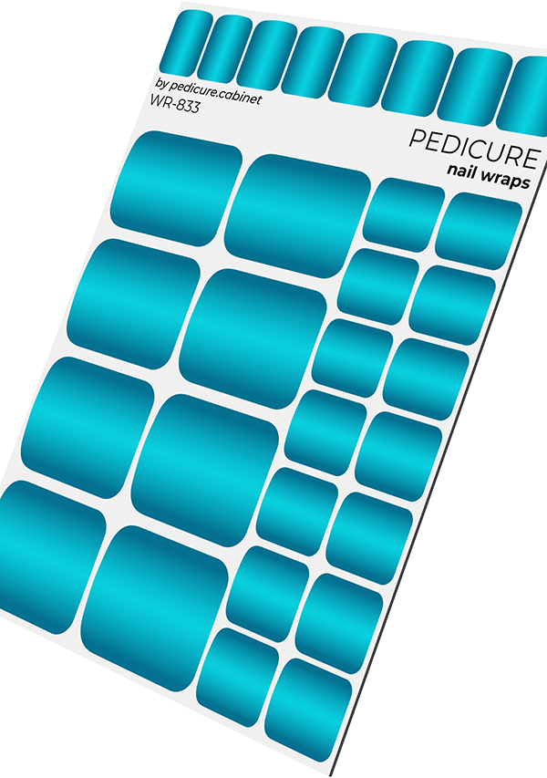 Pedicure Gradient. Blue. Nail wrap WR-833