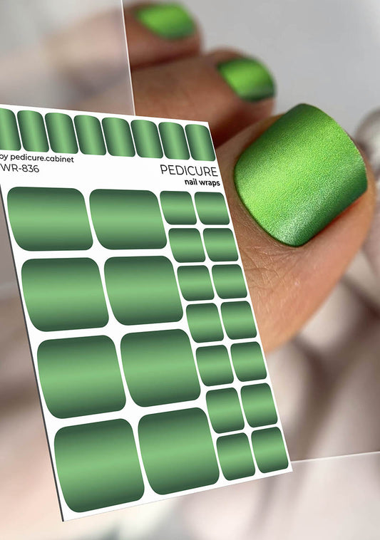 Pedicure Gradient. Green. Nail wrap WR-836