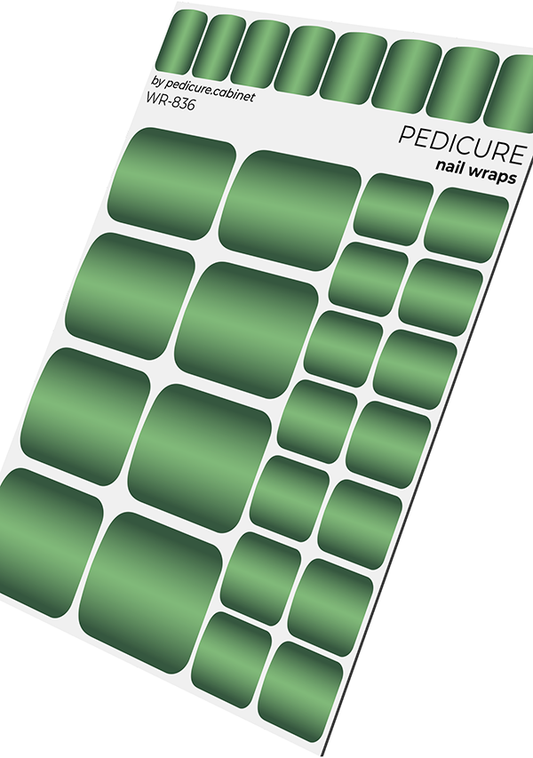 Pedicure Gradient. Green. Nail wrap WR-836