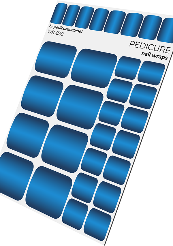 Pedicure Gradient. Blue. Nail wrap WR-838