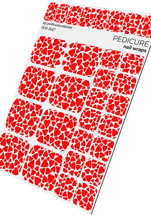 Pedicure Heart. White background. Nail wrap WR-847