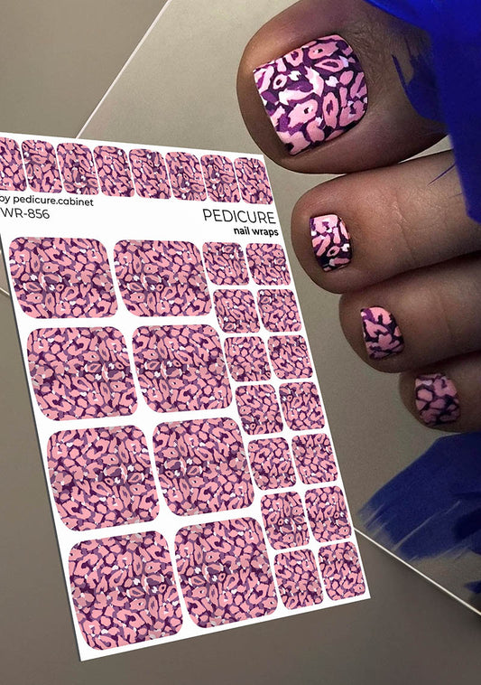 Pedicure Leo. Pink lilac. Nail wrap WR-856