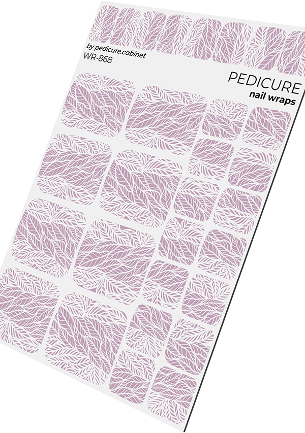 Pedicure Leaves white. Nail wrap WR-868