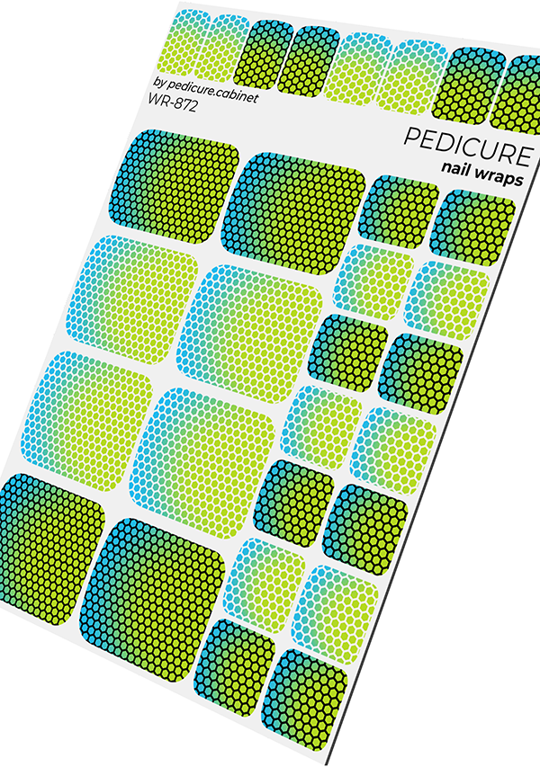 Pedicure Gradient. Net. Black and white. Nail wrap WR-872