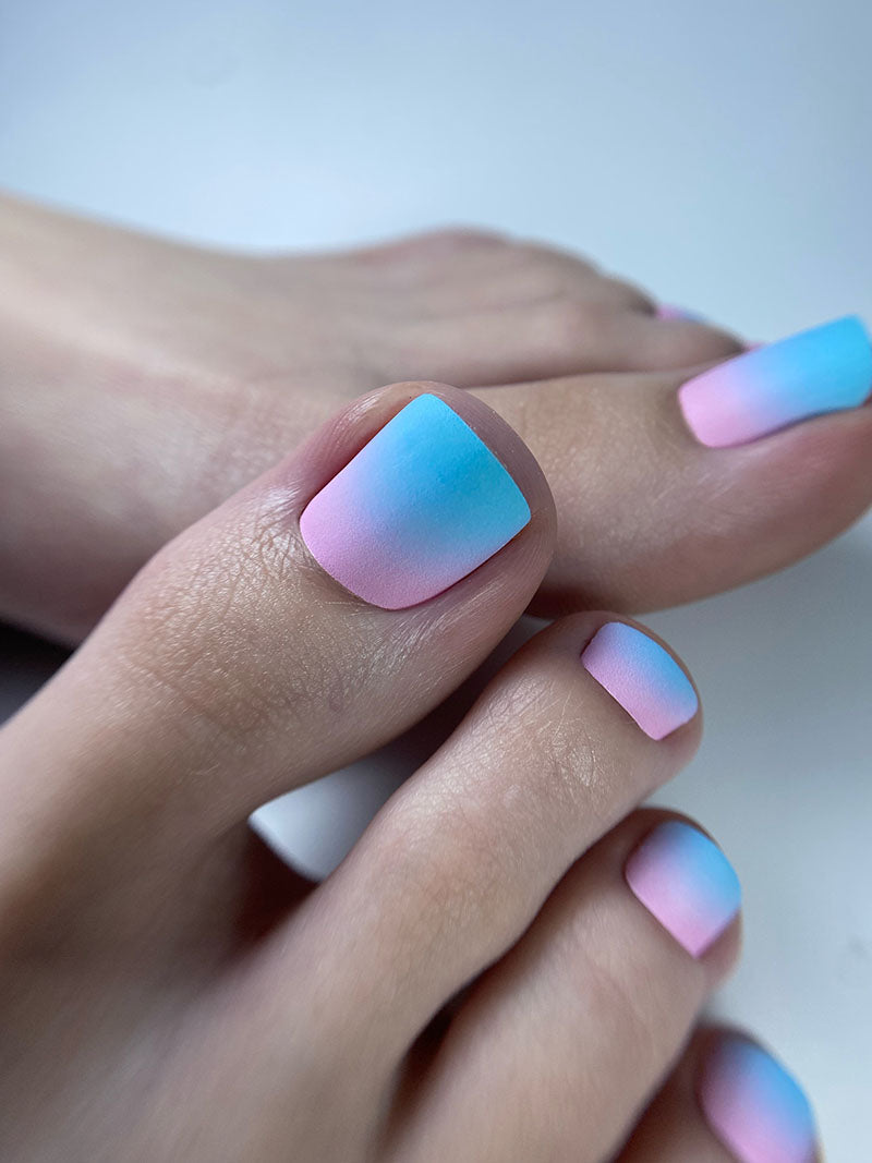 Pedicure Gradient. Pink and blue. Nail wrap WR-873